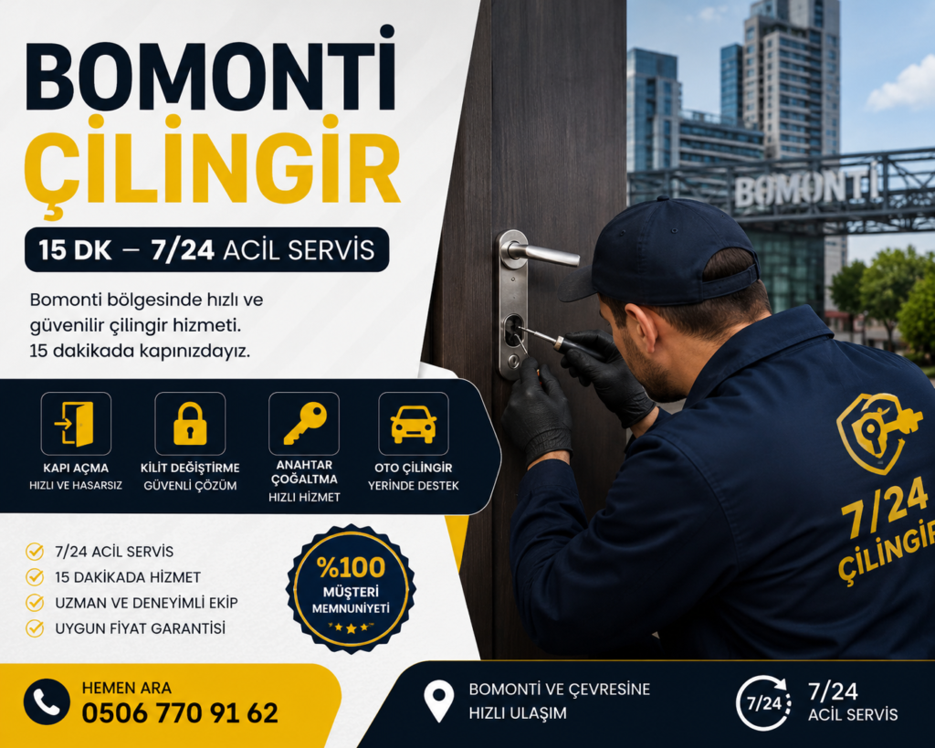 Bomonti’de kapıda kalma, anahtar kaybı ve kilit arızalarında profesyonel çözümler sunuyoruz. 7/24 hizmet veren mobil çilingir ekibimiz hızlı ve güvenilir destek sağlamaktadır.