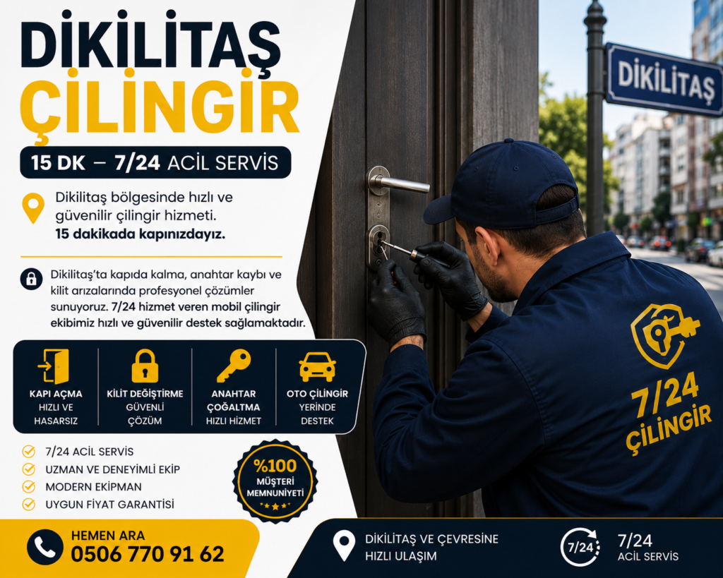 Dikilitaş’ta kapıda kalma, anahtar kaybı ve kilit arızalarında profesyonel çözümler sunuyoruz. 7/24 hizmet veren mobil çilingir ekibimiz hızlı ve güvenilir destek sağlamaktadır.