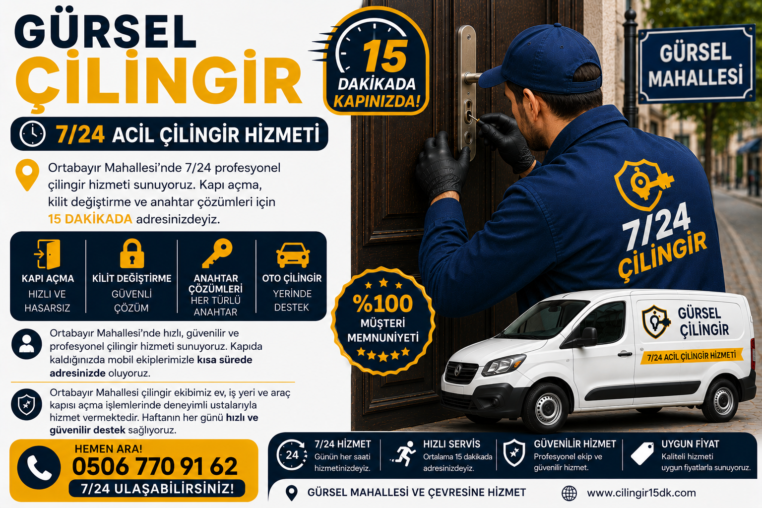 Gürsel Mahallesi’nde hızlı, güvenilir ve profesyonel çilingir hizmeti sunuyoruz. Kapıda kaldığınızda mobil ekiplerimizle kısa sürede adresinizde oluyoruz.
