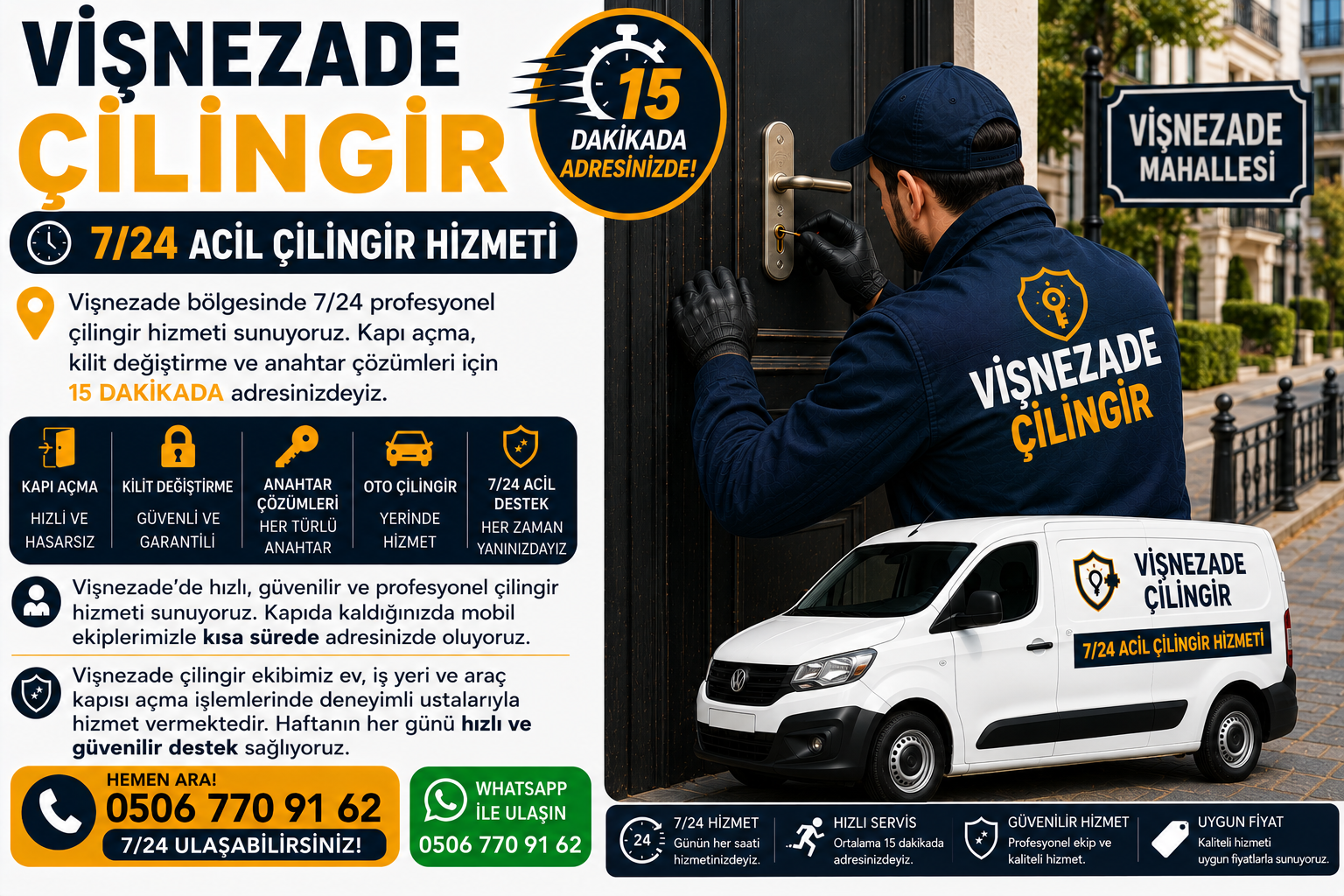 Vişnezade’de hızlı, güvenilir ve profesyonel çilingir hizmeti sunuyoruz. Kapıda kaldığınızda mobil ekiplerimizle kısa sürede adresinizde oluyoruz.